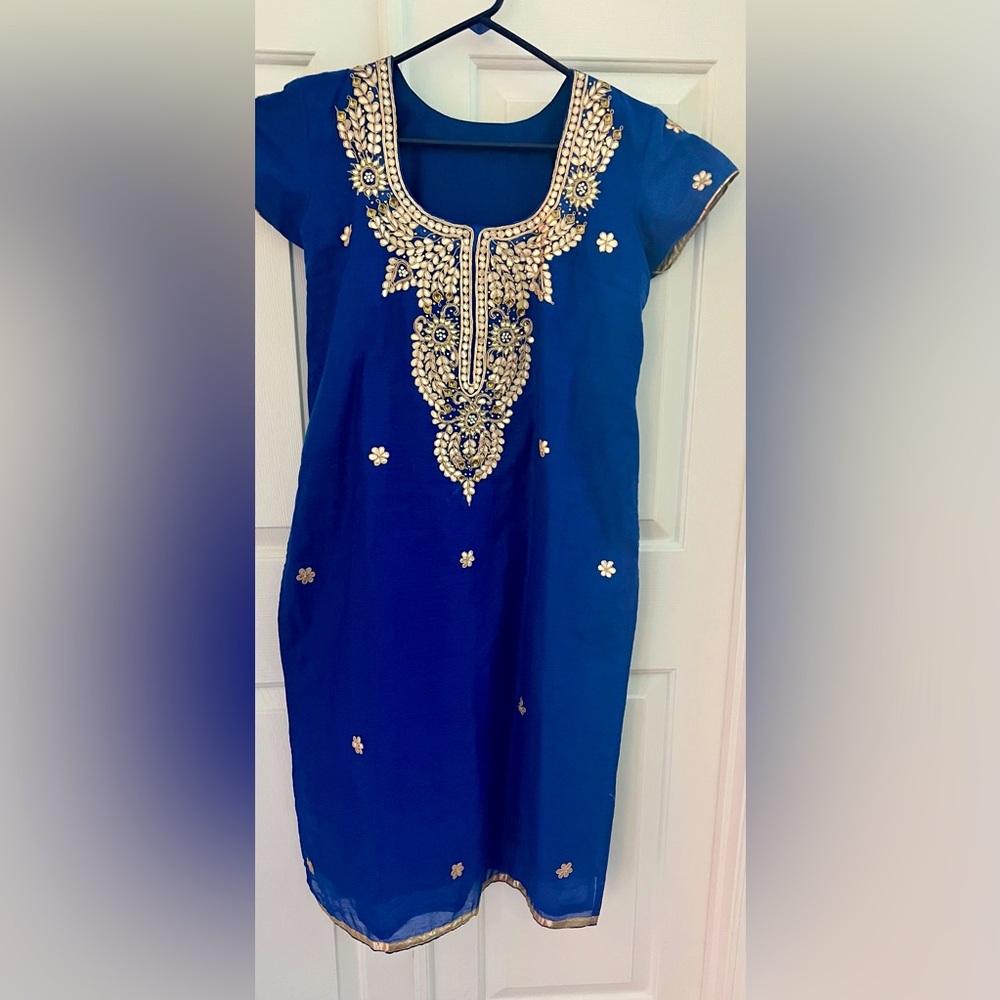 Royal blue Kurti W/Gotta Patti work